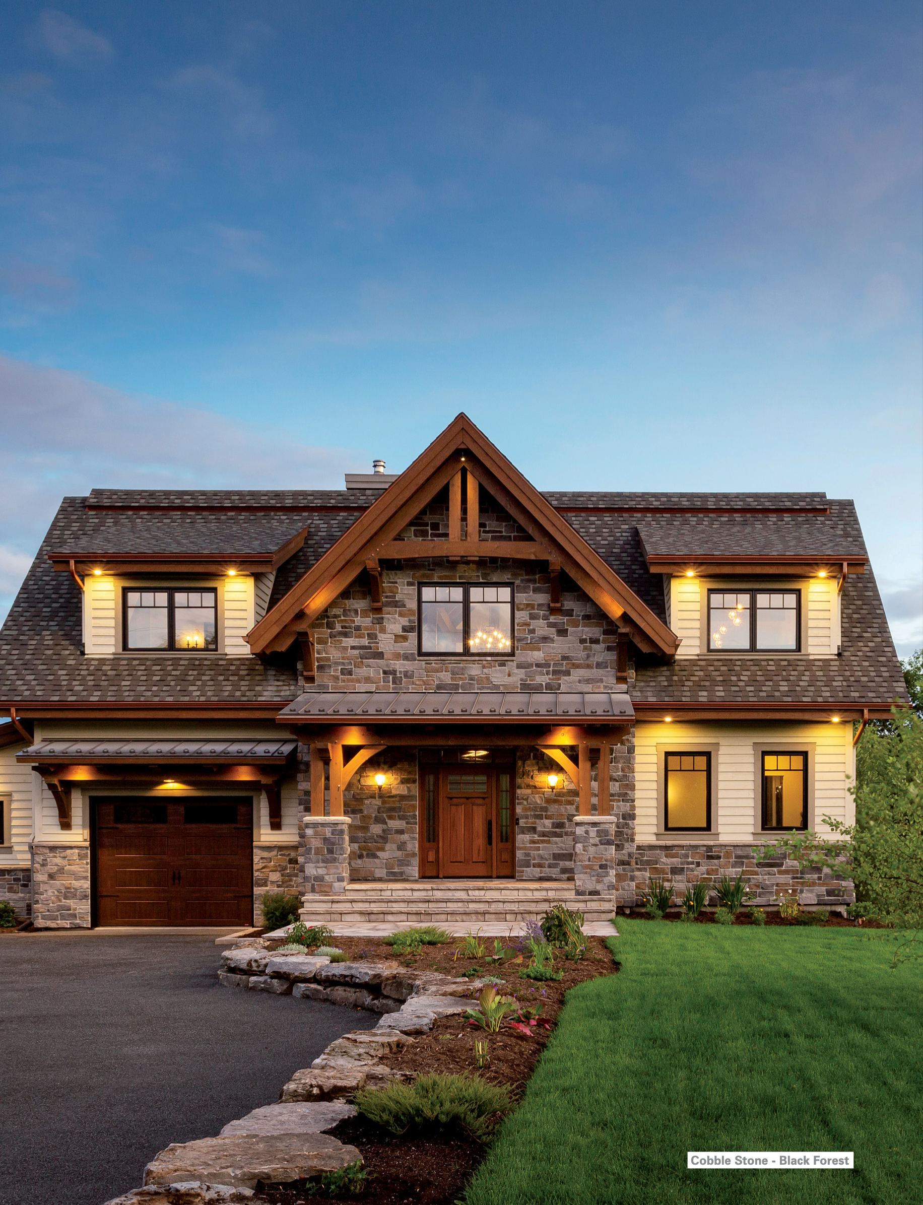 Cobble Stone Veneer - Black Forest - Flat - Small Box (10 SF)