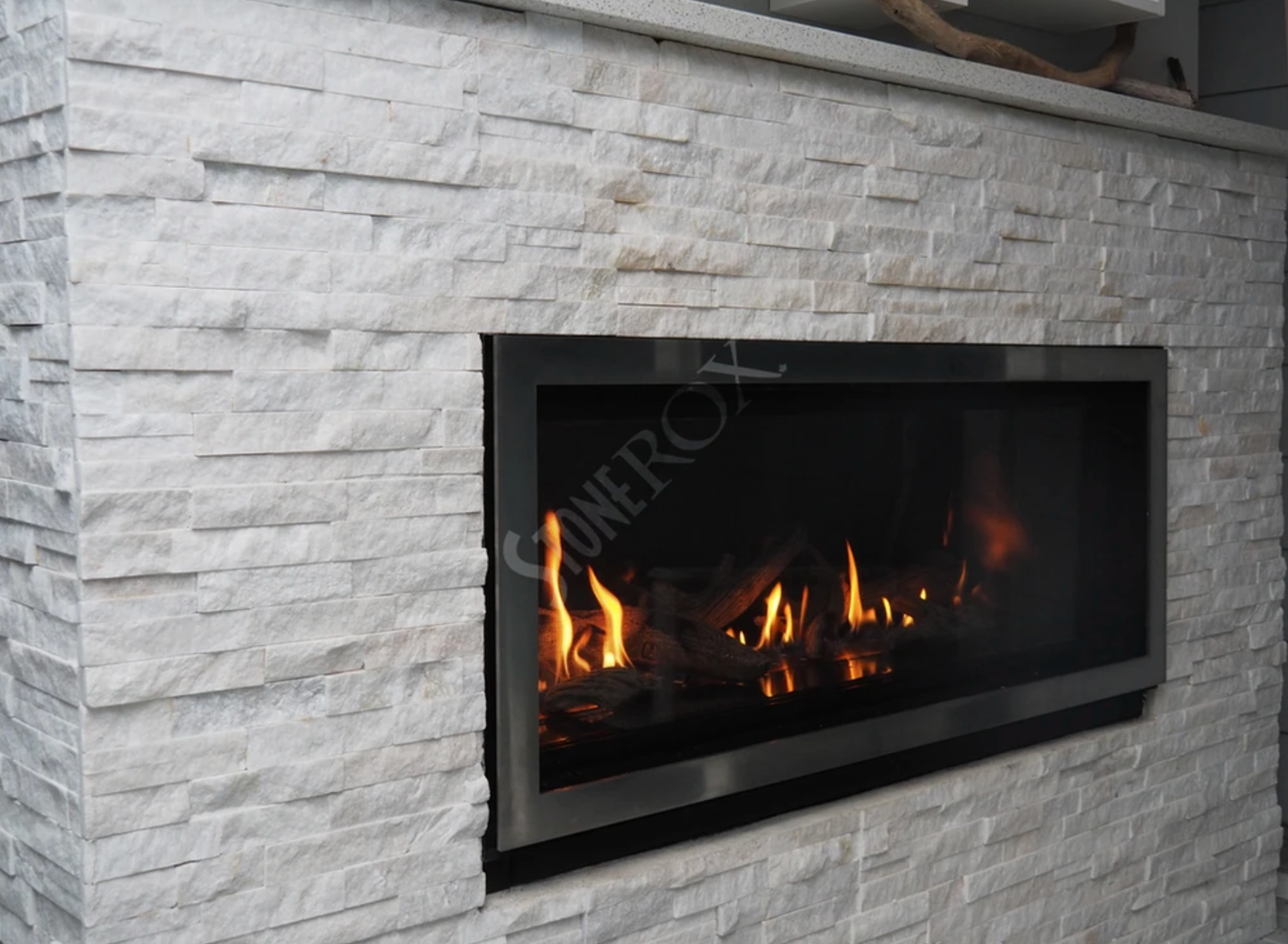StoneRox Natural Stone Panels - Snow White - Flat - (6 SF/Box)