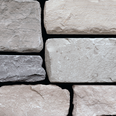 Foundry Hill Tumbled Random Heights natural stone thin veneer flats — real US-quarried natural stone