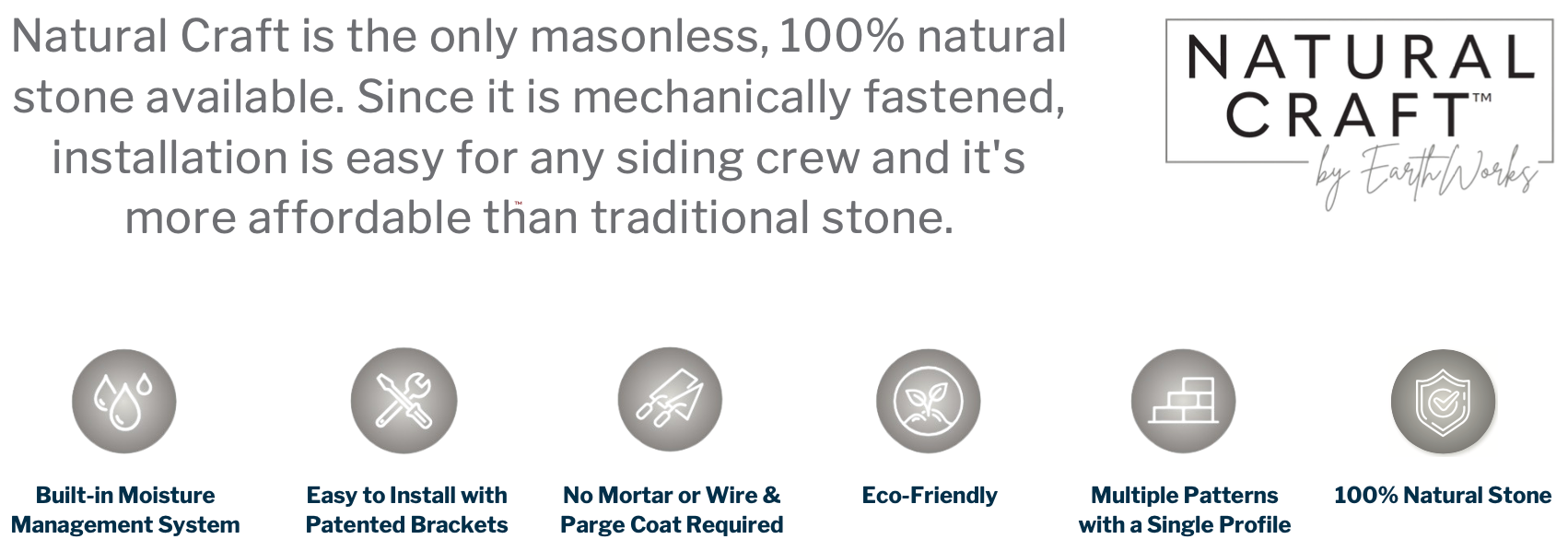 Natural Craft Screw-On Stone - Graphite - Flat - Small Box (6 SF)