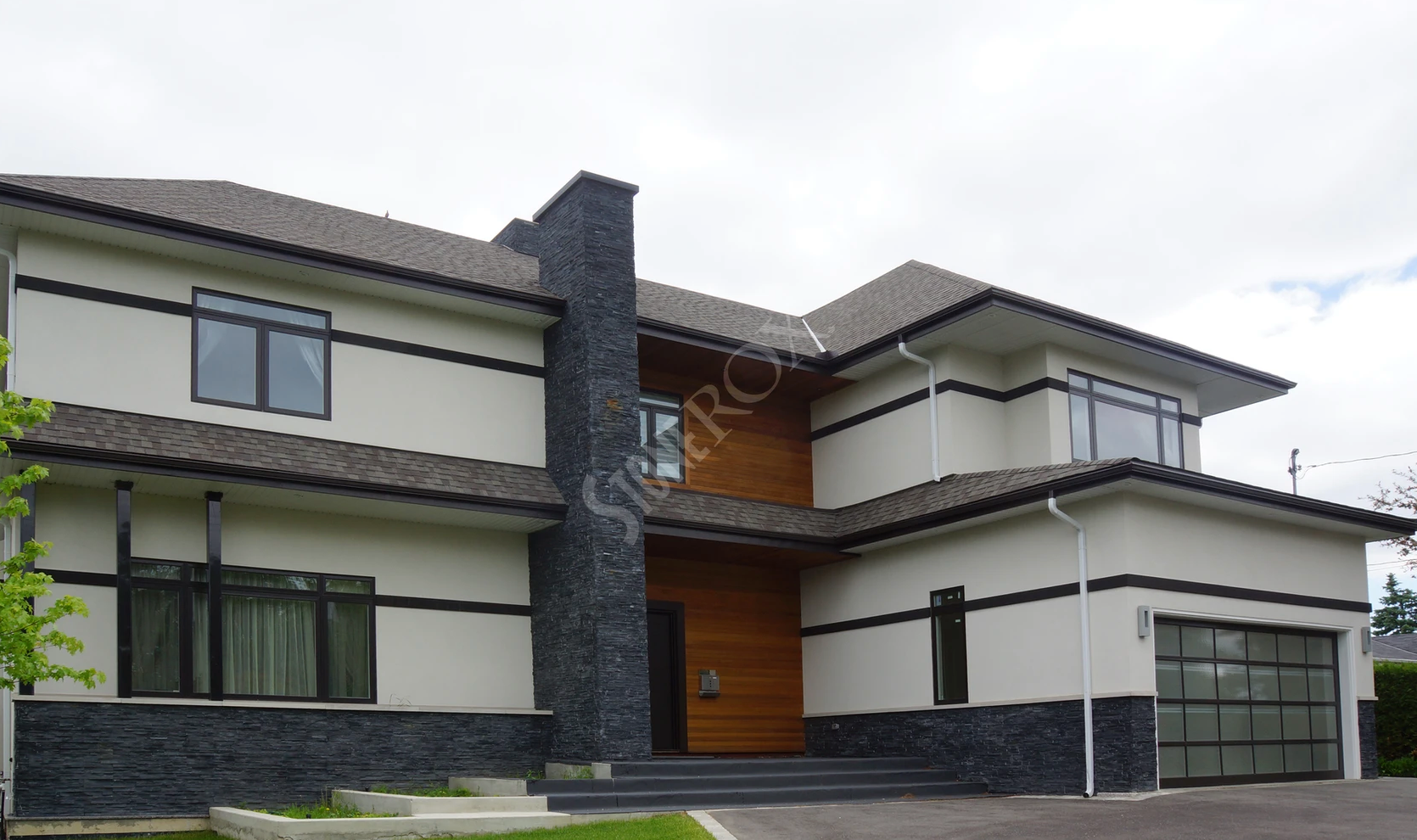 StoneRox Natural Stone Panels - Spring Wood Black - Flat - (8 SF/Box)