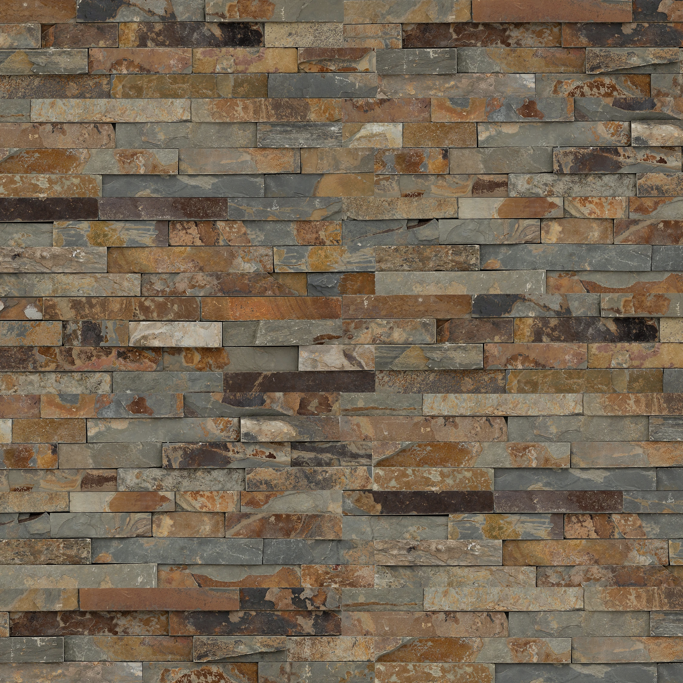 StoneRox Natural Stone Panels - Rustic Multi-Coloured - Flat - (4 SF/Box)
