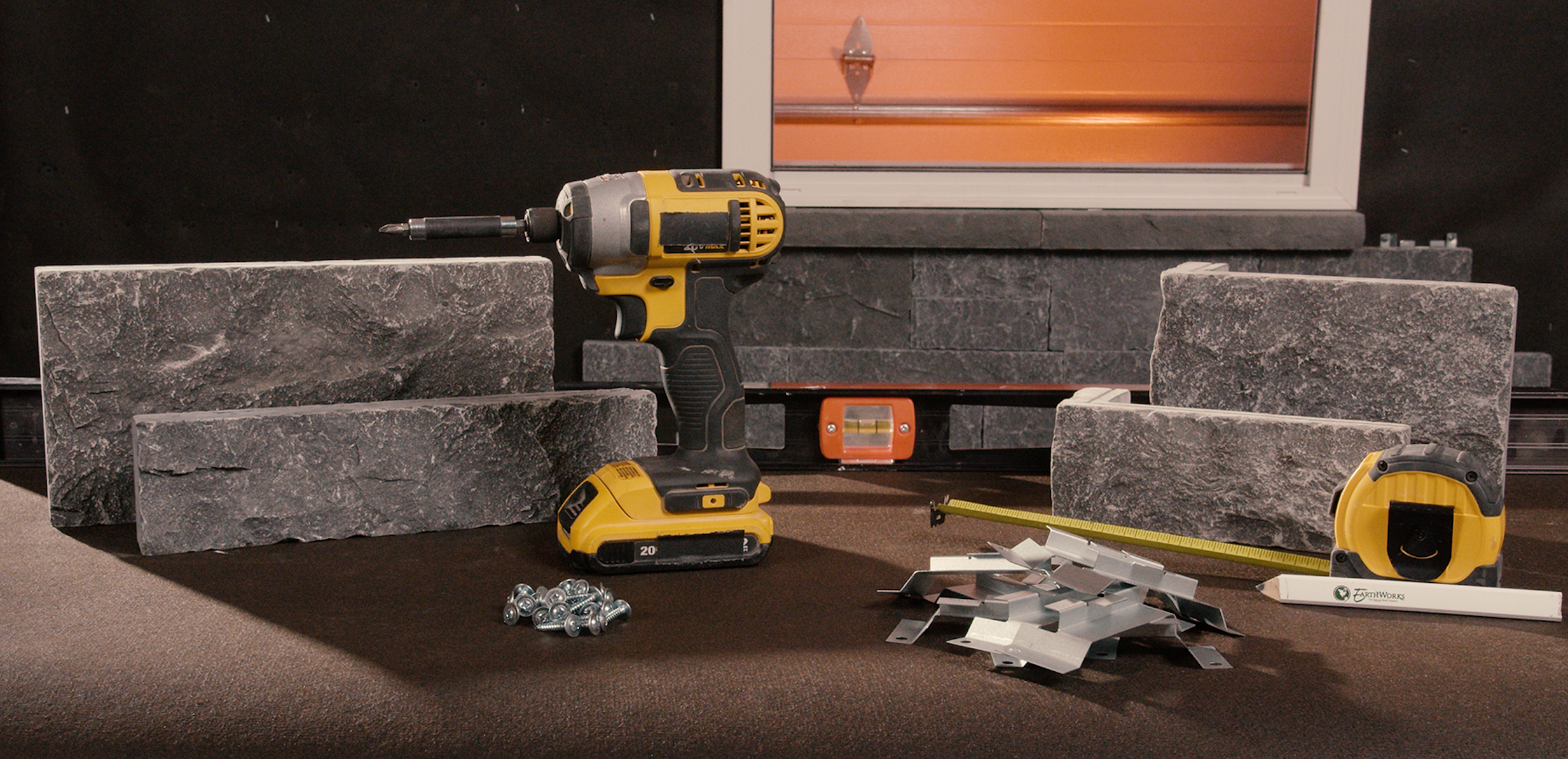 Natural Craft Screw-On Stone - Graphite - Flat - Small Box (6 SF)