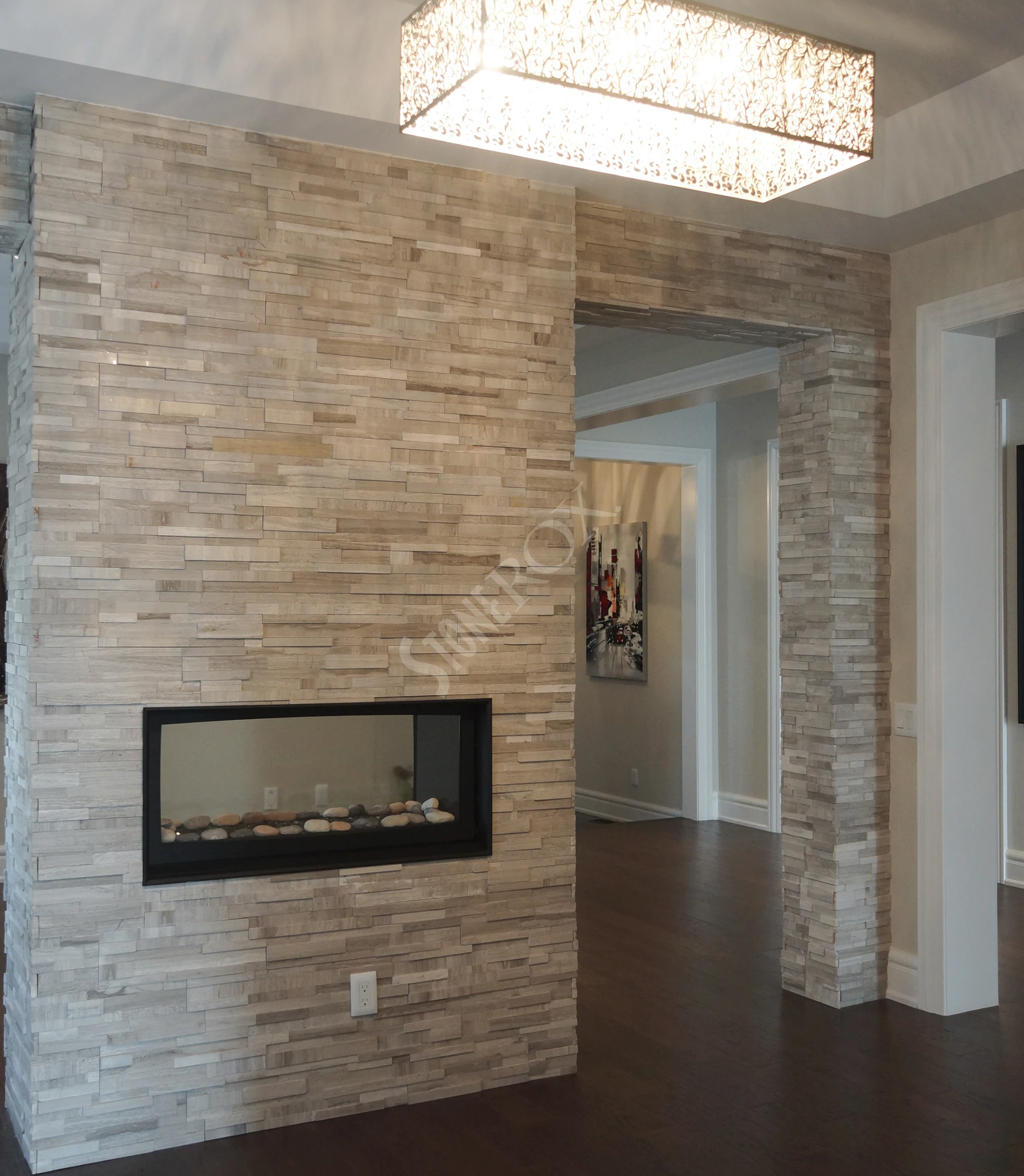 StoneRox Natural Stone Panels - Bianco Wood - Flat - (6 SF/Box)