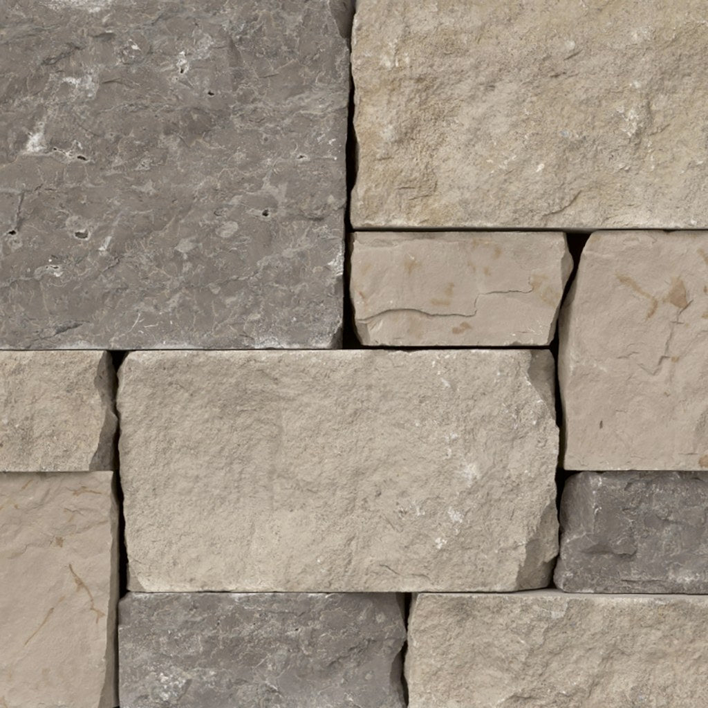 Frontier Drystack Drystack natural limestone full bed building stone — Earthworks Western Drystack