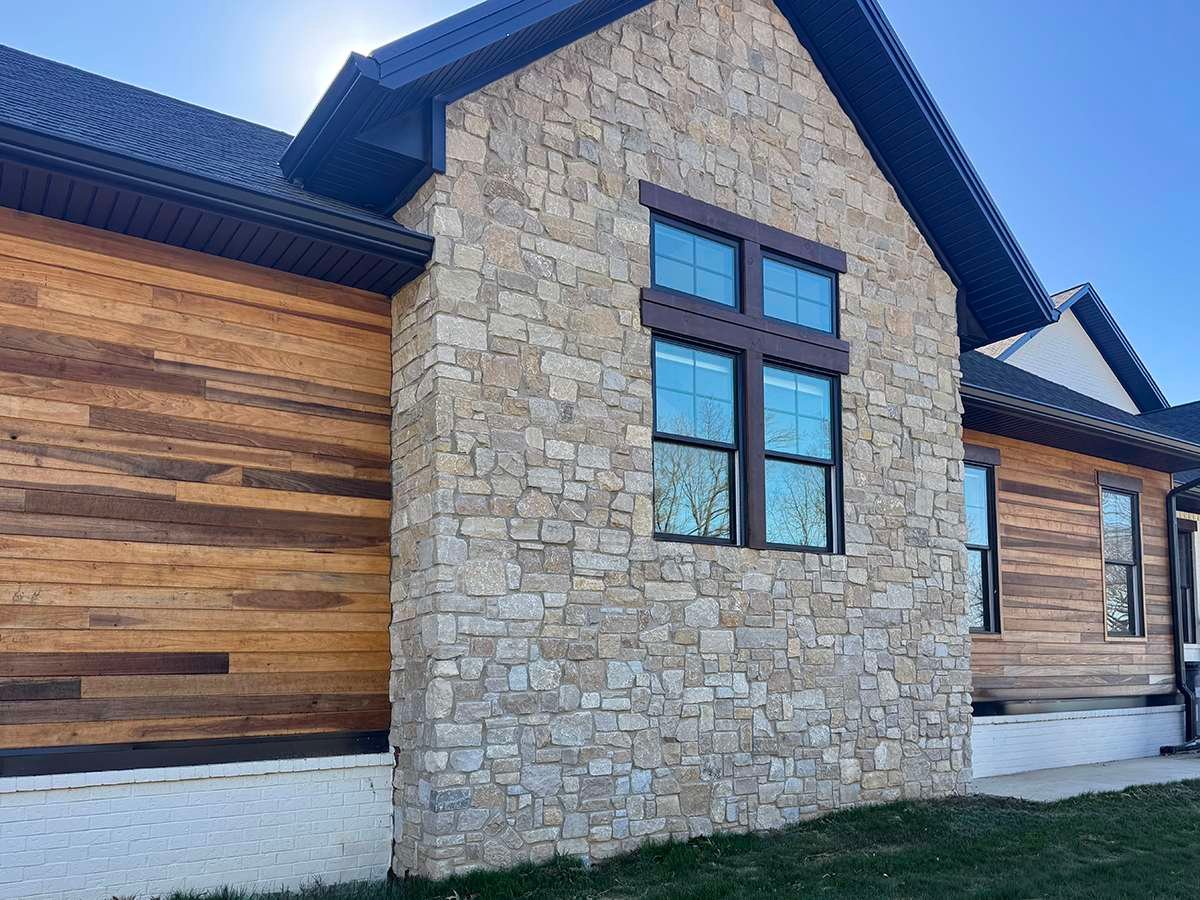 Greenwich Manor Limestone installed stone wall