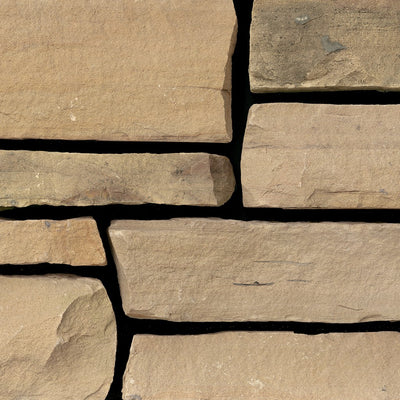 Ironwood Ledge Random Heights natural sandstone full bed building stone — Earthworks Shawnee Random Heights