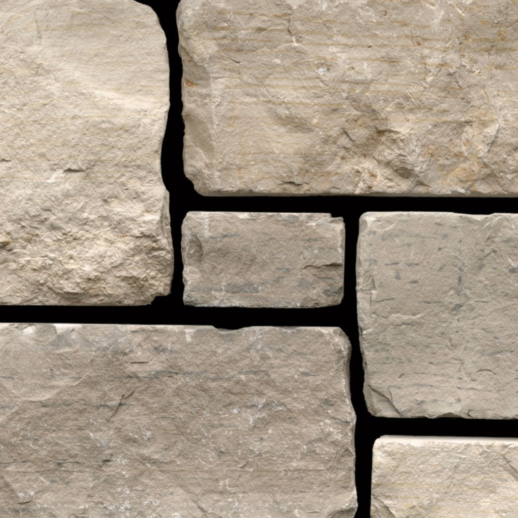 Princeton Manor Limestone Tumbled Dimensional natural limestone full bed building stone — Earthworks Aux Vases Tumbled Dimensional