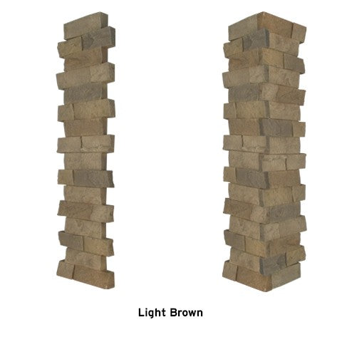 Quality Stone Ledge Stone Pillar Panel in Light Brown Blend — view 25