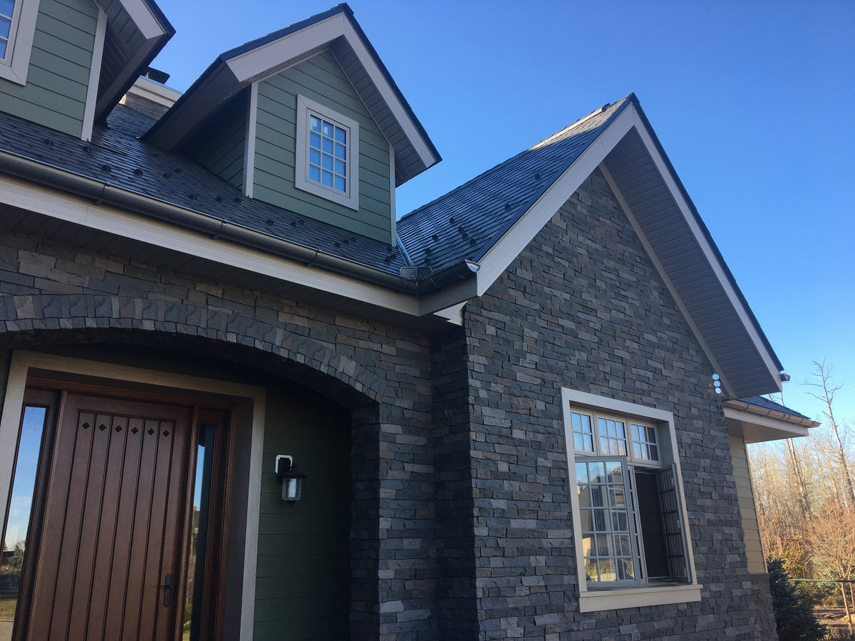 Quality Stone Ledge Stone Panel in Dark Brown Blend — view 15
