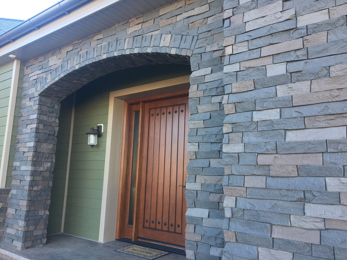 Quality Stone Ledge Stone Panel in Dark Brown Blend — view 17