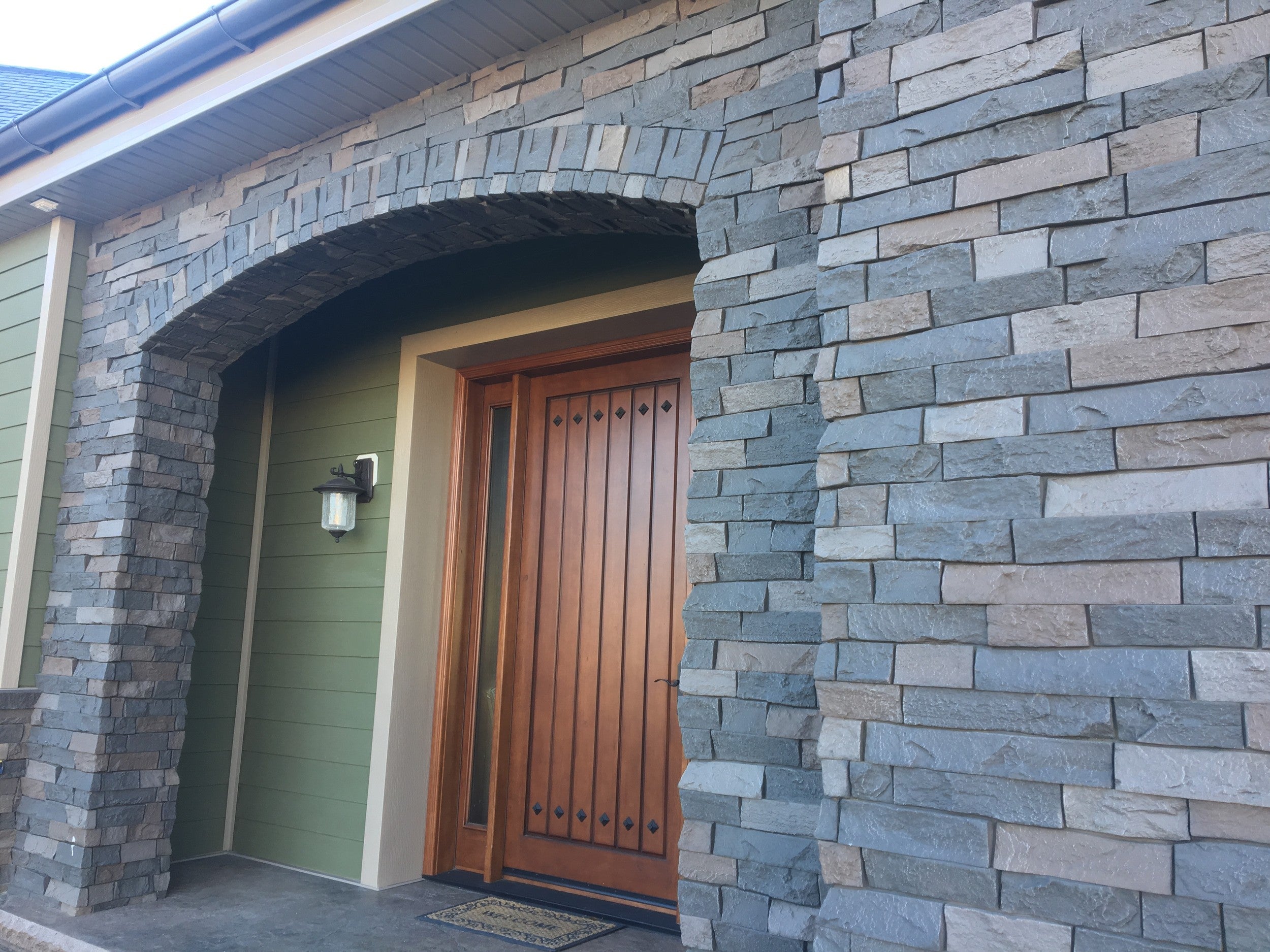 Quality Stone faux Ledge Stone panel in Dark Brown Blend — polyurethane wall panel, 2 sq ft per piece