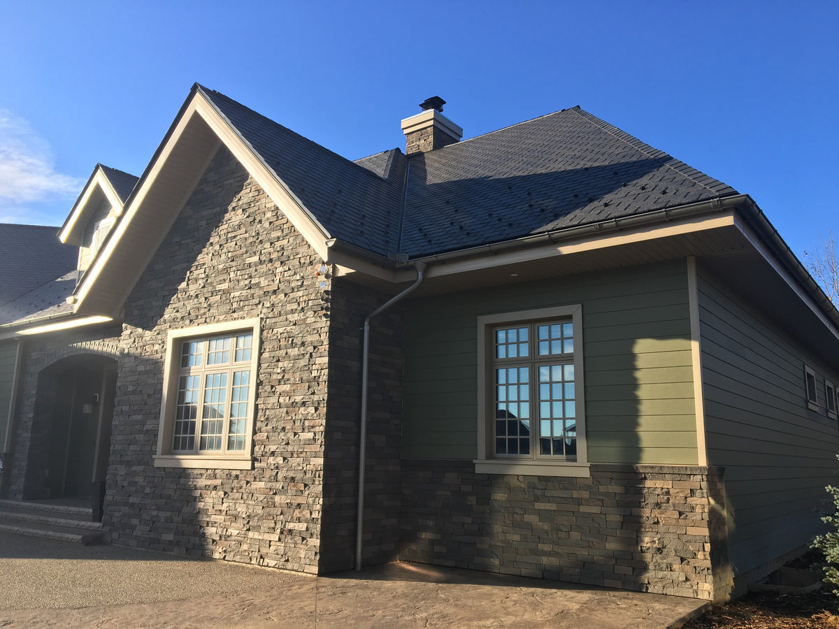 Quality Stone Ledge Stone Panel in Dark Brown Blend — view 18