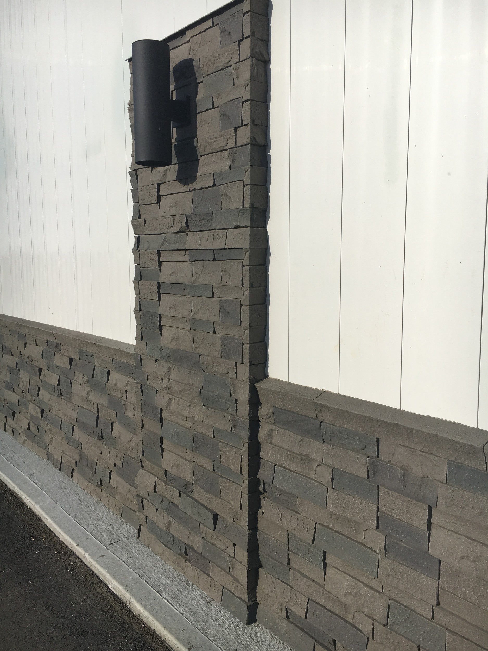 Quality Stone faux Ledge Stone panel in Grey Blend — polyurethane wall panel, 2 sq ft per piece