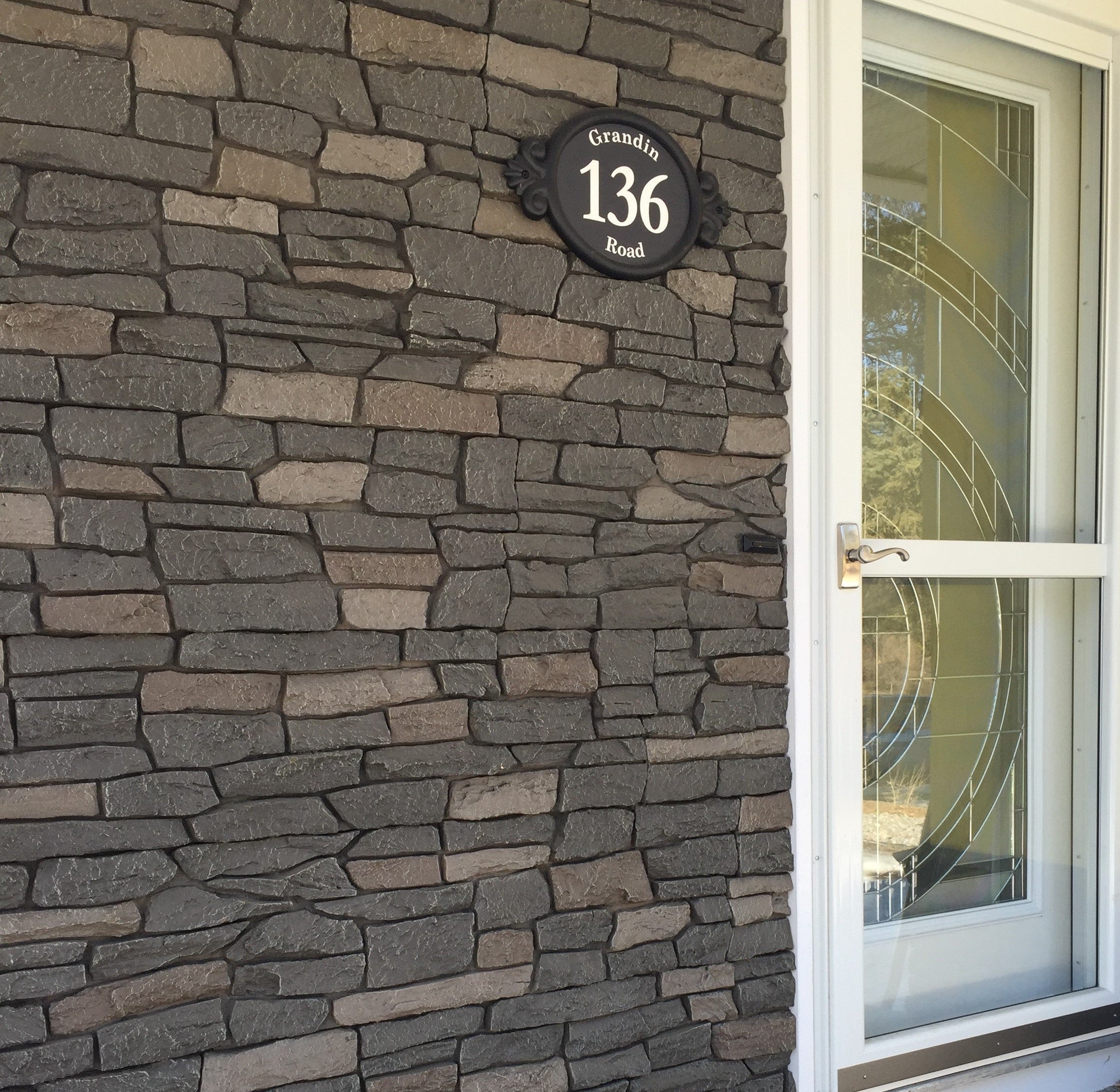 Quality Stone faux Ridge Stone panel in Dark Brown Blend — deep-ridge polyurethane wall panel, 3.64 sq ft per piece