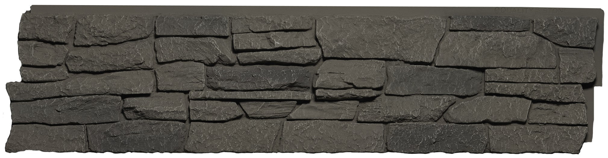 Quality Stone faux Ridge Stone panel in Grey Blend — deep-ridge polyurethane wall panel, 3.64 sq ft per piece