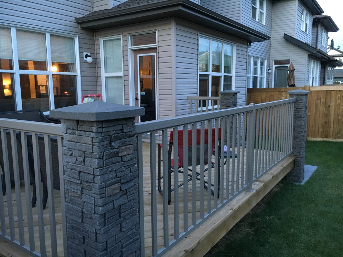Quality Stone Stacked Stone Pillar Panel in Grey Brown — view 46