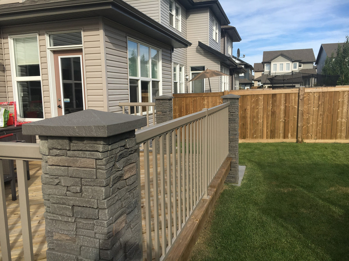 Quality Stone Stacked Stone Pillar Panel in Grey Brown — view 49