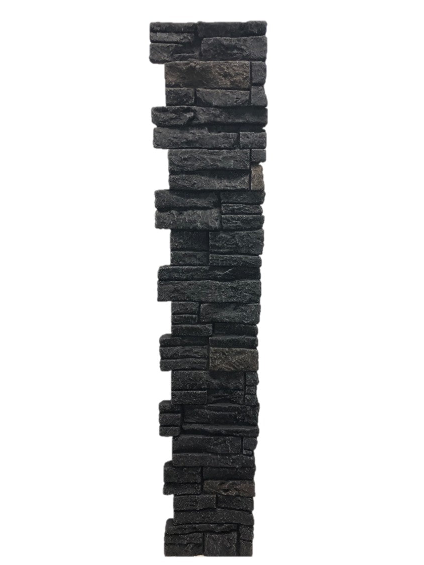 Quality Stone Stacked Stone Post Cover in Black Blend — view 17