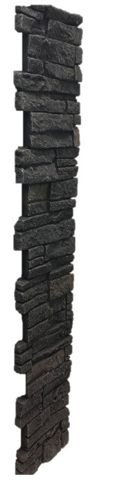 Quality Stone Stacked Stone Post Cover in Black Blend — view 21
