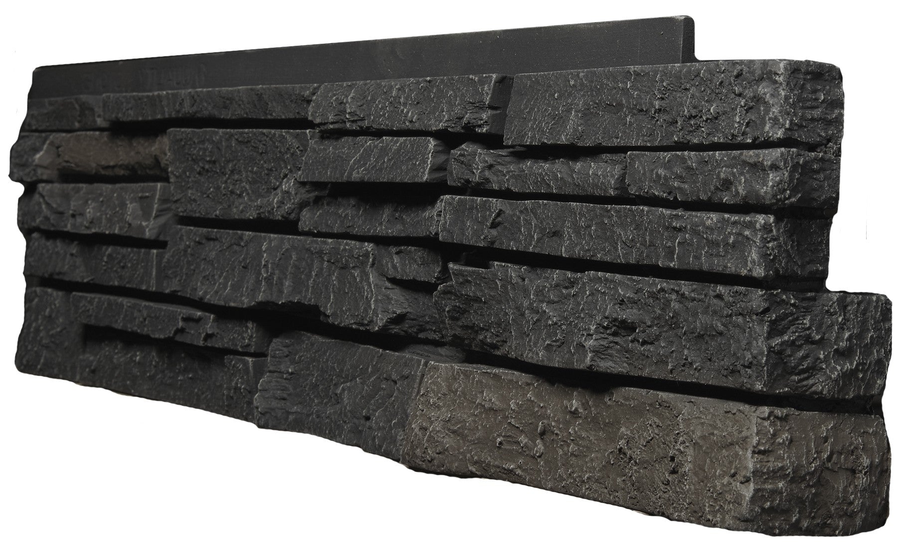 Quality Stone Stacked Stone corner panel in Black Blend — pre-formed Left & Right outside corner