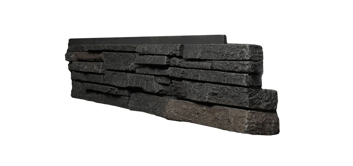 Quality Stone Stacked Stone Corner in Dark Brown Blend
