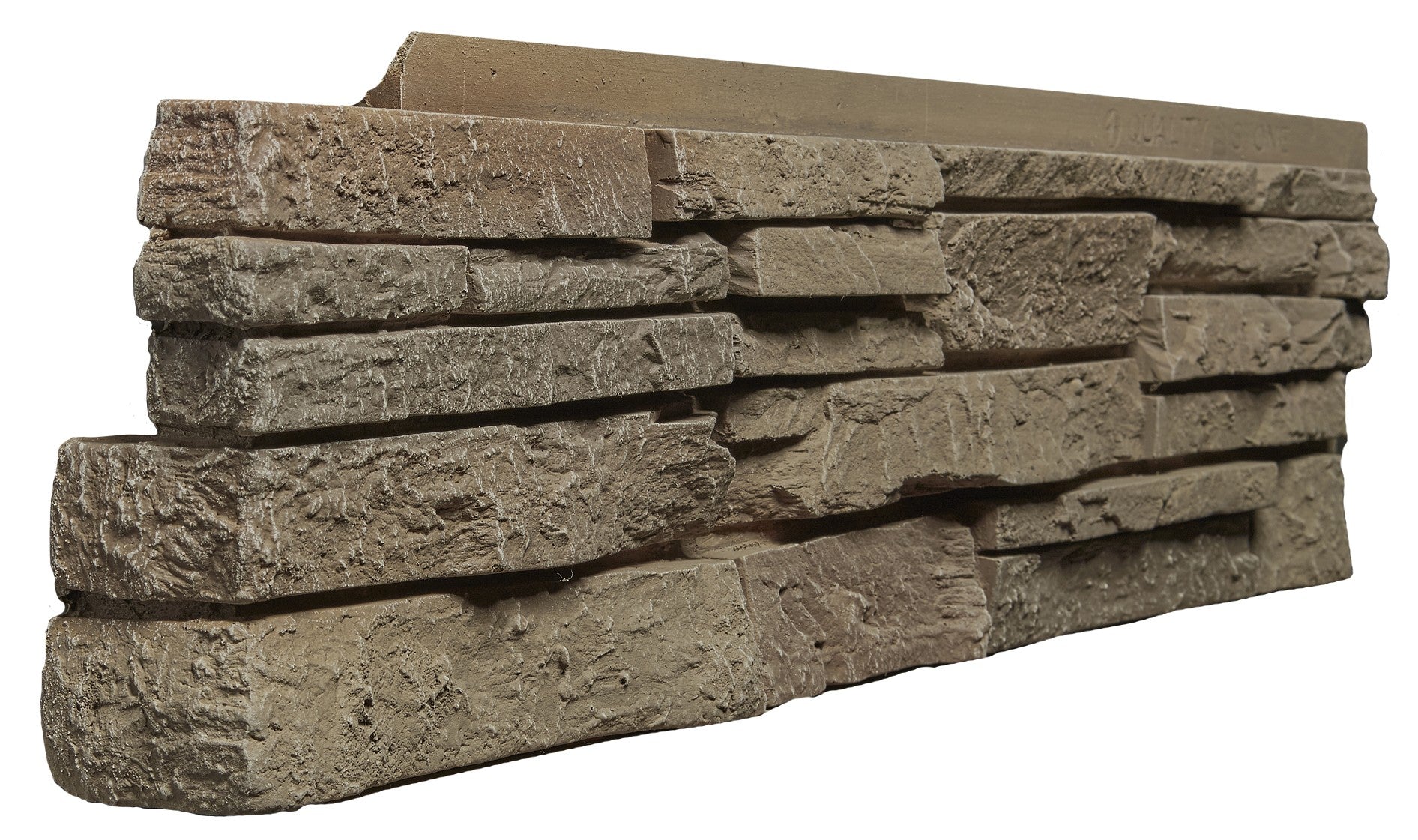 Quality Stone Stacked Stone corner panel in Light Brown Blend — pre-formed Left & Right outside corner