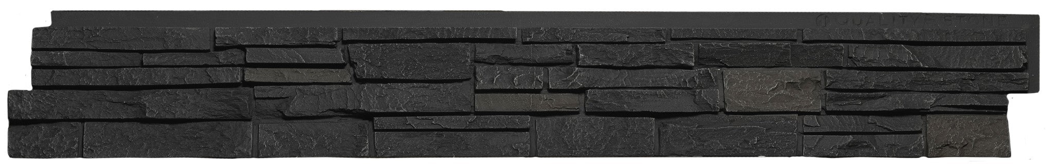 Quality Stone faux Stacked Stone panel in Black Blend — interlocking polyurethane wall panel, 2 sq ft per piece