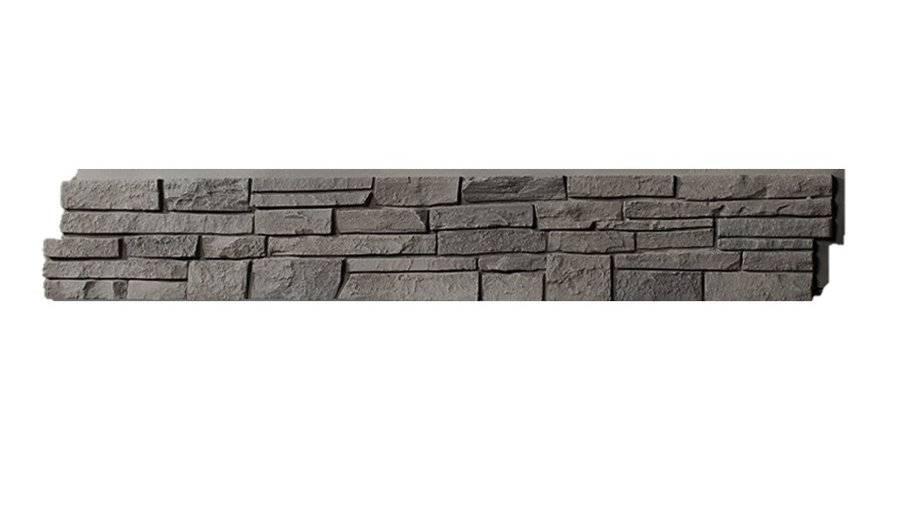 Quality Stone faux Stacked Stone panel in Grey Blend — interlocking polyurethane wall panel, 2 sq ft per piece