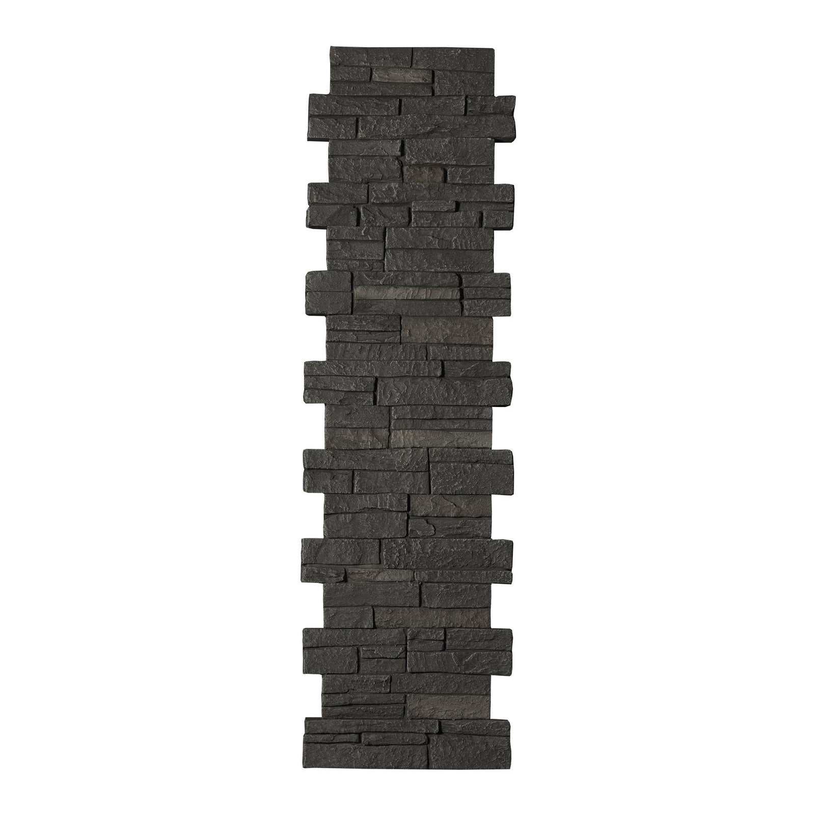 Quality Stone Stacked Stone Pillar Panel in Dark Brown Blend