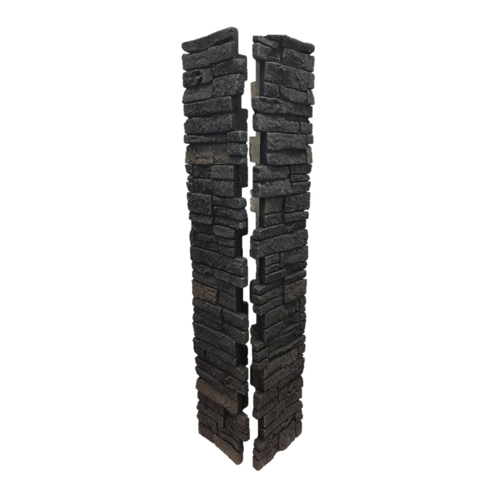 Quality Stone Stacked Stone Post Cover in Dark Brown Blend