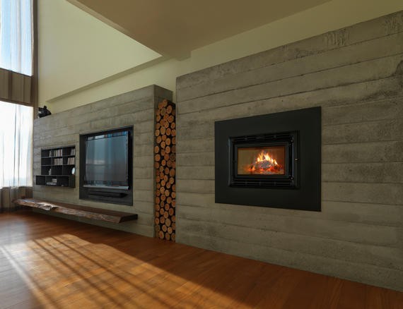 RealCast Board-Form Concrete Wall Panel in Medium Grey — fiber-reinforced concrete plank, 3.33 sq ft per piece