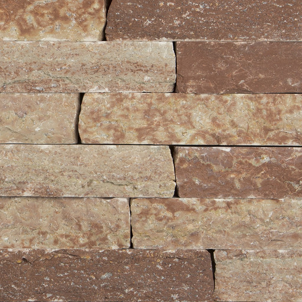 Redmont Riverbed Ledgestone natural marble thin veneer sample — Earthworks Meridian Ledgestone