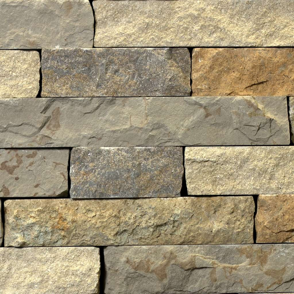 Sierra Limestone Ledgestone natural limestone thin veneer sample — Earthworks Tahoe Blend Ledgestone