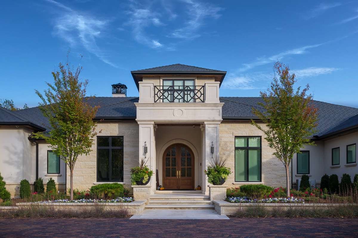 Silverdale Limestone Dimensional installed stone wall