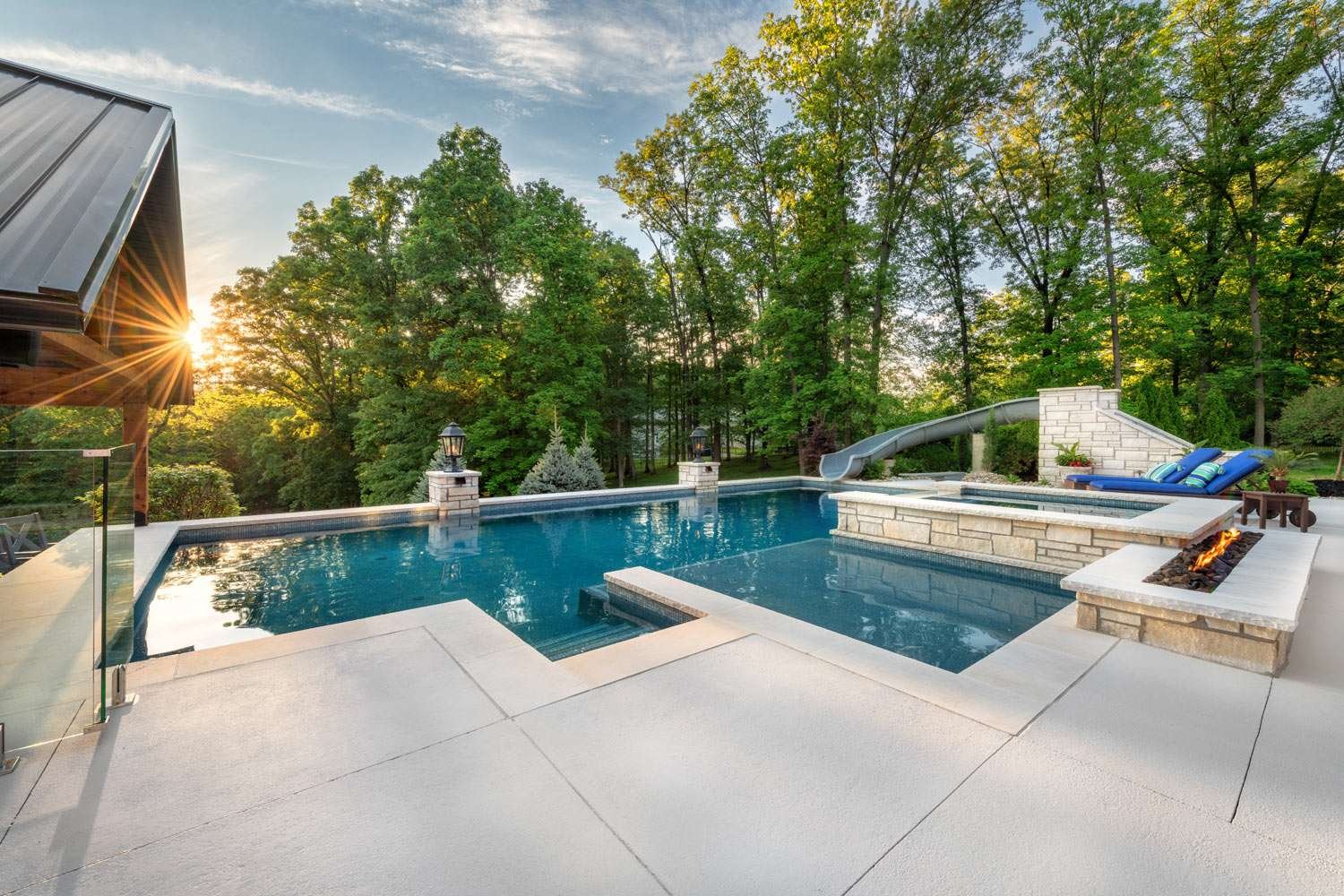 Weston Estate Limestone Dimensional Snapped — pool installation
