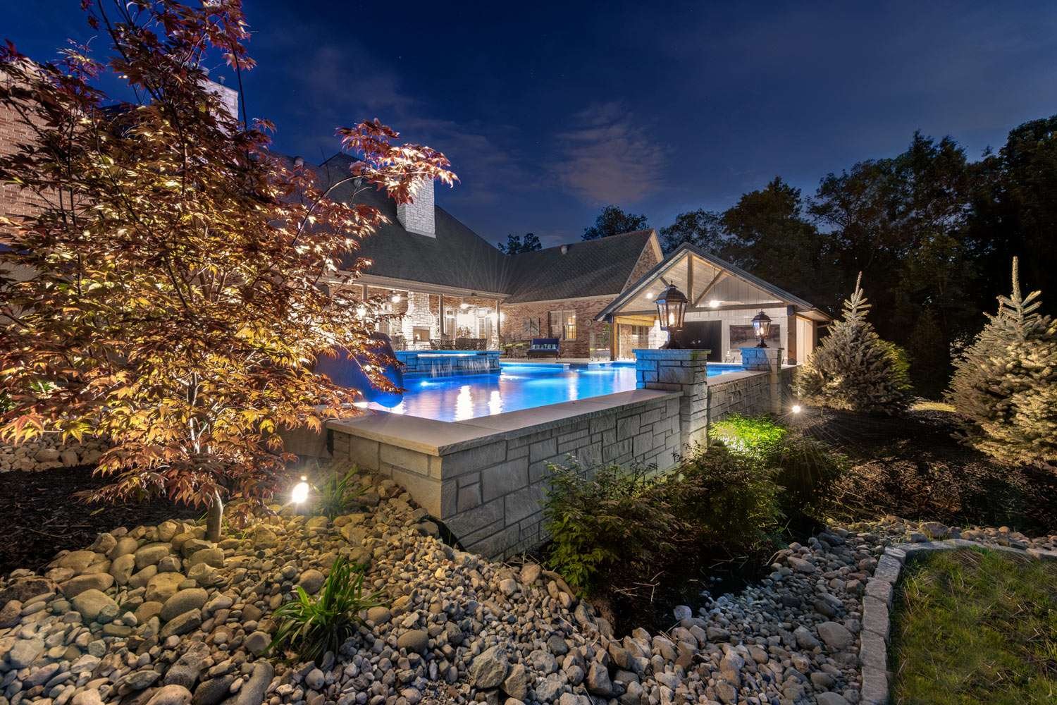 Weston Estate Limestone Dimensional Snapped — pool installation