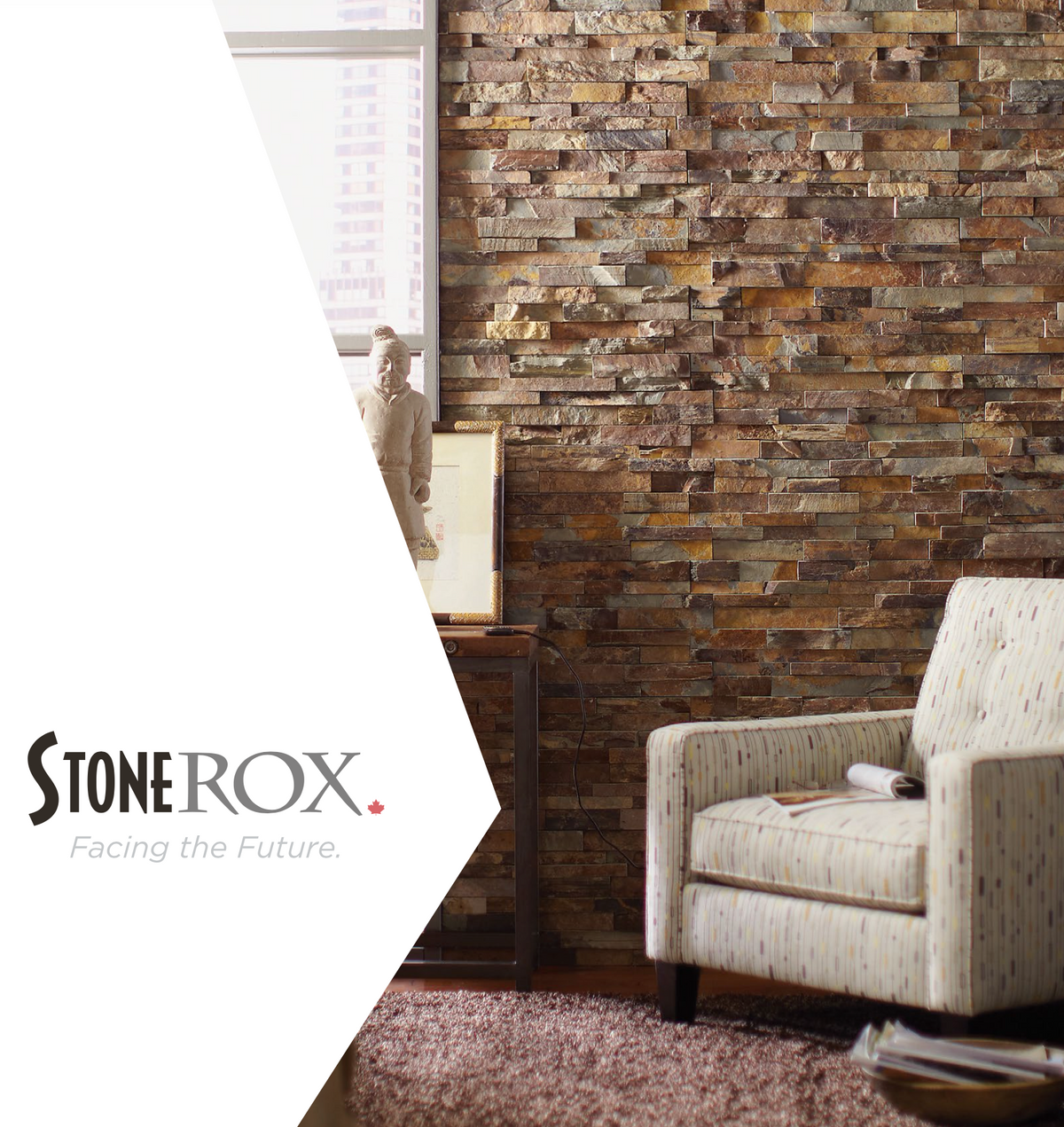 Storex Panel StoneRox Natural Stone Panels - Rustic Multi-Coloured - Flat