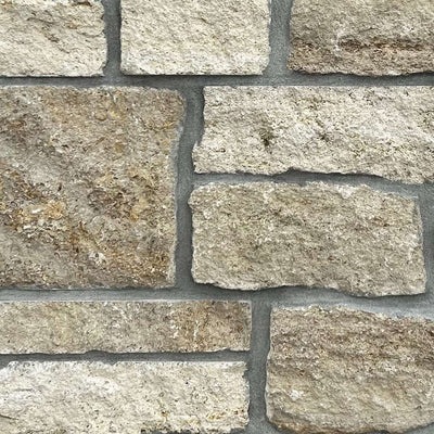 Coral Bluff Limestone Random Heights natural limestone full bed building stone — Earthworks Castle Reef Random Heights