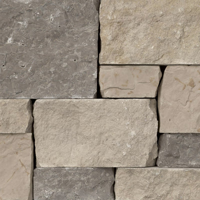 Frontier Drystack Drystack natural limestone full bed building stone — Earthworks Western Drystack
