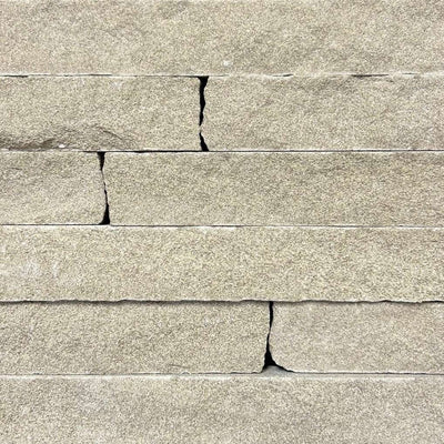Indiana Limestone Ledgestone natural limestone thin veneer sample — Earthworks Indiana Buff Ledgestone