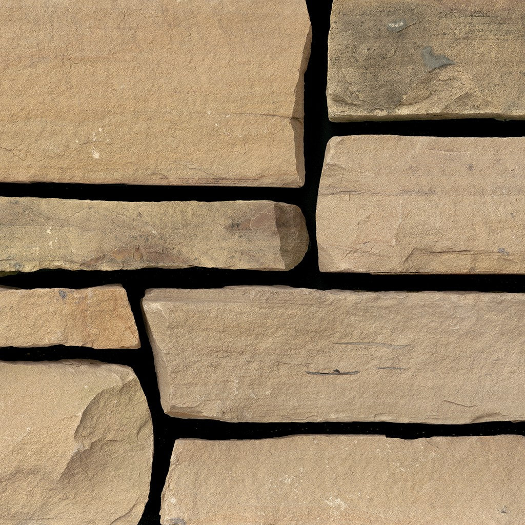 Ironwood Ledge Random Heights natural sandstone full bed building stone — Earthworks Shawnee Random Heights