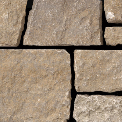 Kingsley Gold Limestone natural limestone full bed building stone — Earthworks Cottage Gold