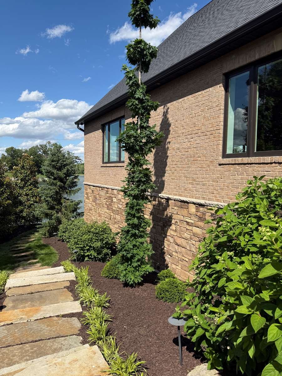 Mustang Sandstone Random Heights installed stone wall