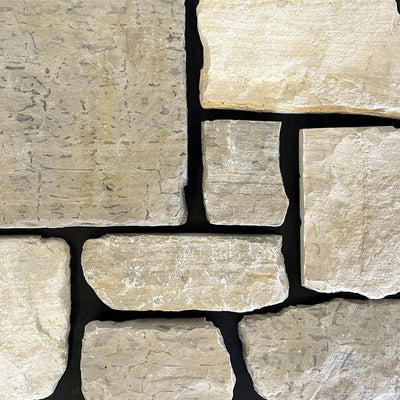 Princeton Manor Limestone Tumbled Random Heights natural limestone full bed building stone — Earthworks Aux Vases Tumbled Random Heights