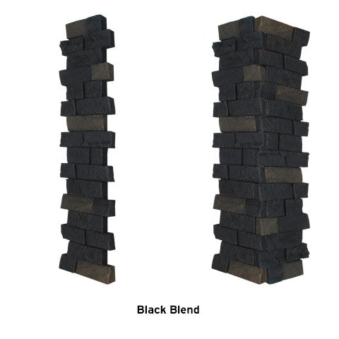 Quality Stone Ledge Stone Pillar Panel in Black Blend — view 29