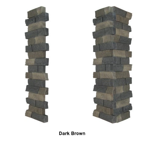 Quality Stone Ledge Stone Pillar Panel in Dark Brown Blend — view 23