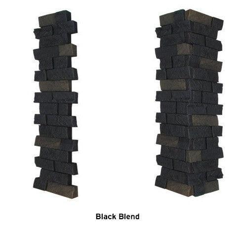 Quality Stone Ledge Stone Pillar Panel in Black Blend — view 36
