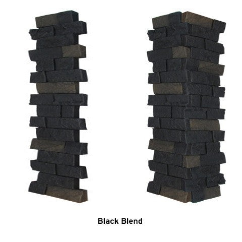 Quality Stone Ledge Stone Pillar Panel in Black Blend — view 38