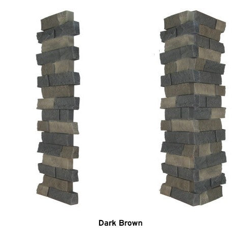 Quality Stone Ledge Stone Pillar Panel in Dark Brown Blend — view 26